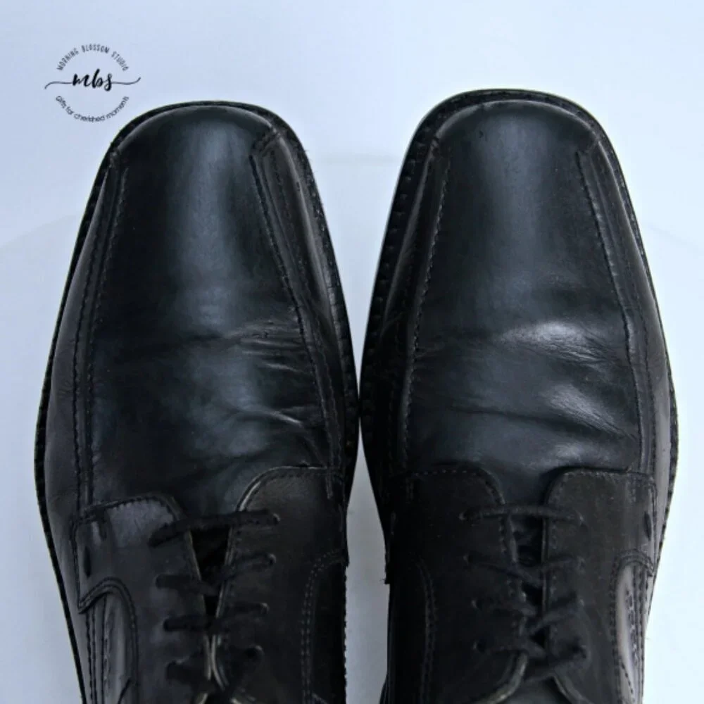 Ecco Lace‎ Up Leather Dress Shoes Black Men 12 - 12-5